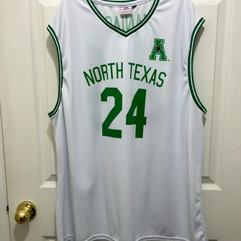 UNT Basketball Jersey Mean Green Eagles University North Texas #24 Maniacs NCAA